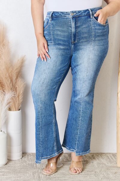 RISEN Full Size High Rise Ankle Flare Jeans - Dahlia Boutique