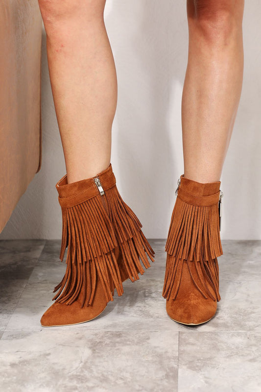Legend Women's Tassel Wedge Heel Ankle Booties - Dahlia Boutique