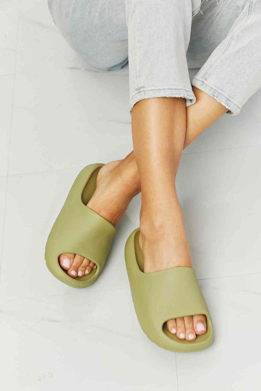 NOOK JOI In My Comfort Zone Slides in Green - Dahlia Boutique